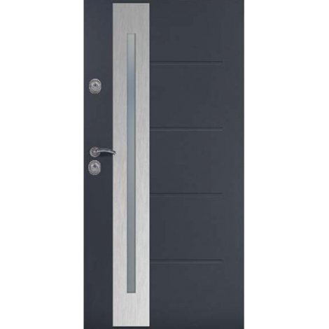 Drzwi zewnętrzne Delta Universal 56S Gładkie Pasek Slim Inox