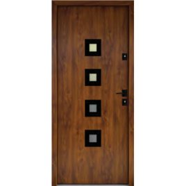 Drzwi wejściowe Delta Universal 56SH Gładkie Kwadrat Inox/czarna mat