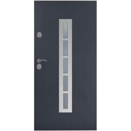 Drzwi wejściowe Delta Universal 56SH Gładkie Drabinka Inox/czarna mat