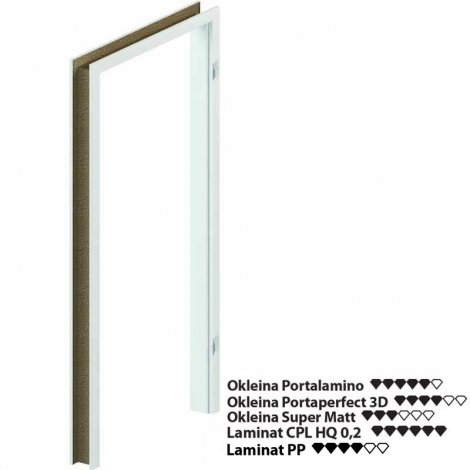 Ościeżnica regulowana przylgowa Porta System PORTA okleina Portaperfect 3D, CPL, Portalamino, Laminat PP, Super Matt